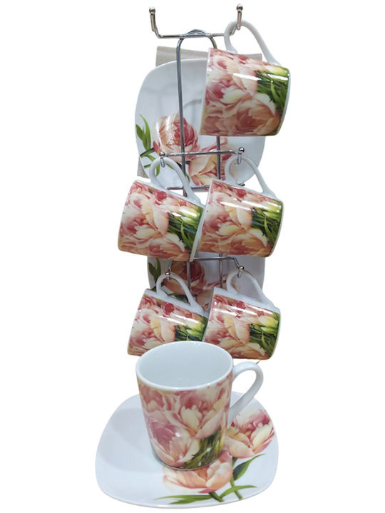 Karvounis Tasse Kaffee aus Porzellan Rosa