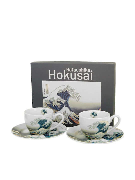 Σετ Φλιτζάνια Εσπρέσο Πιατάκια Duo Hokusai Great Wave 2 Τμχ