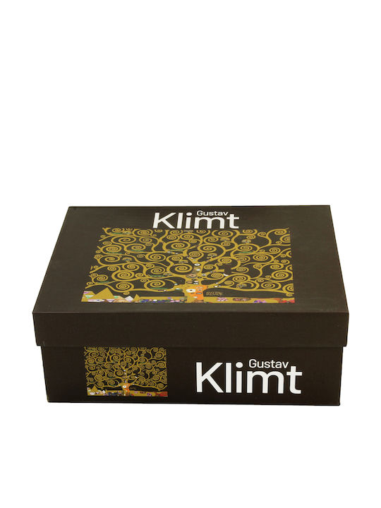 Set Cesti Espresso Farfurii Duo Klimt Tree Life Maro 2 Bucăți