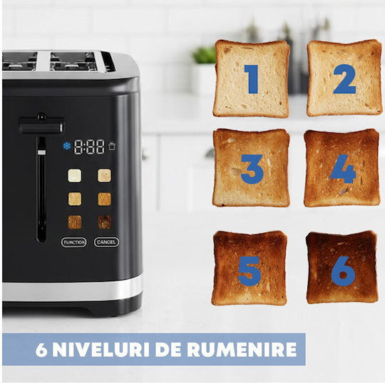 Daewoo Toaster 2 Schlitze 800W Schwarz