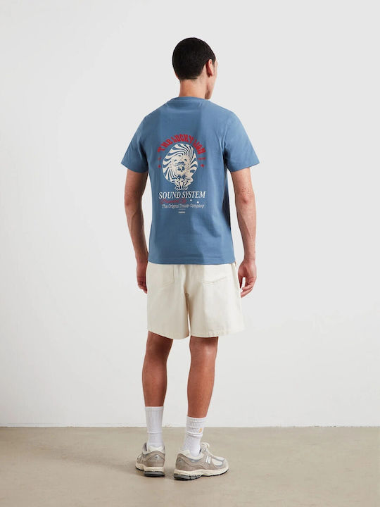 Farah Unisex T-shirt Baumwoll Graphic Print Auf Der Rückseite Farah Hellblau Off-White Baumwolle All Day Casual