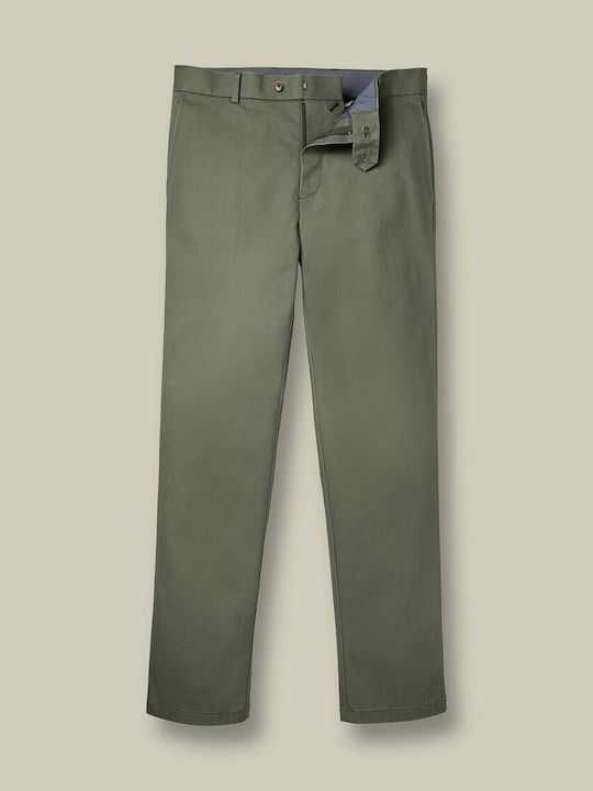 Herrenhose Chino Elastisch Schlank Passform Grün