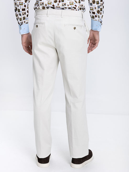 Men's Trousers Chinos Elastic in Regular Fit Beige Light