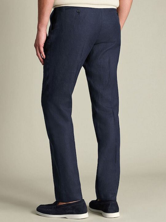 Men's Suit Trousers Regular Fit Dark Blue