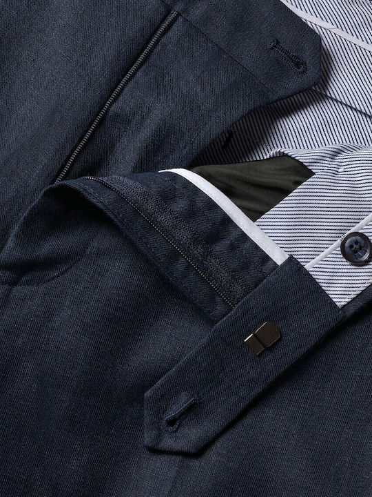 Men's Suit Trousers Regular Fit Dark Blue