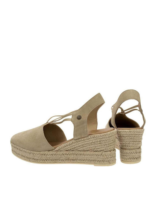 Platforme Dama De Vară Tip Espadrile Bej
