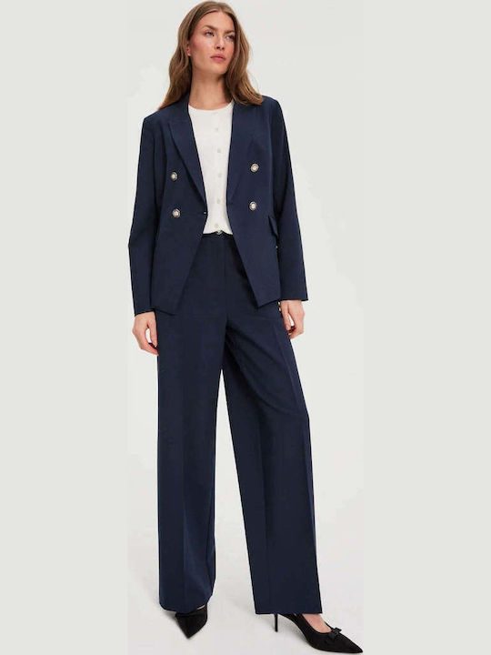 Women's High Rise Pantaloons in Relaxed Fit Navy