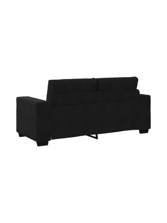 Двуместен Кадифен Диван Черен 180x77x82см