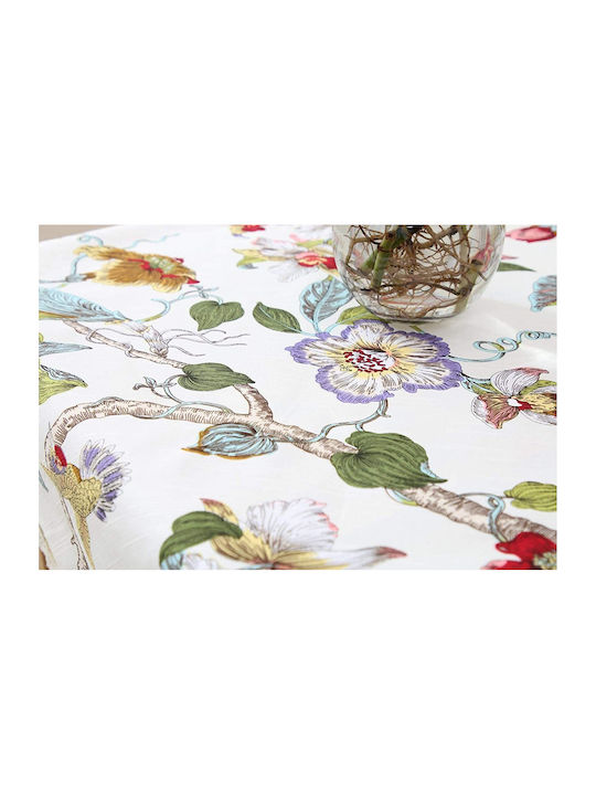 FRIPIA Linen Tablecloth With White Lace 140x200cm
