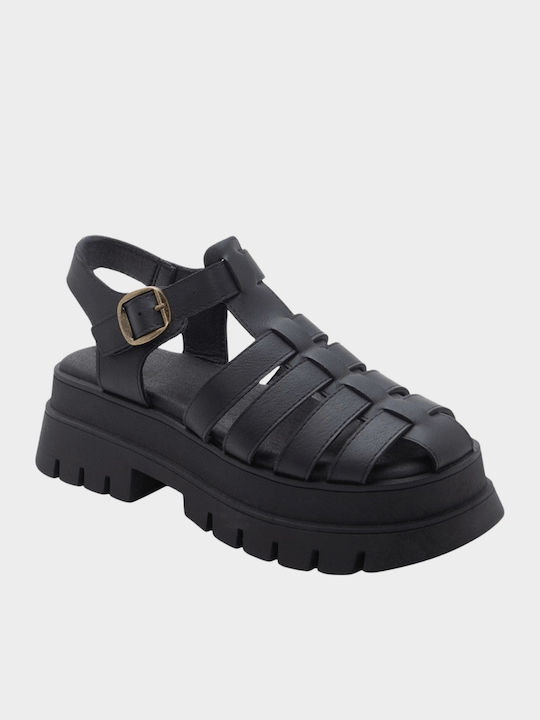 Women's Flat Sandals Gladiator Flatforms Black