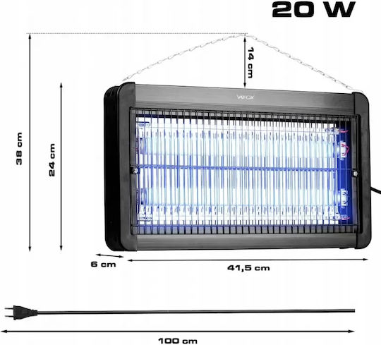 Vayox Ηλεκτρική Εντομοπαγίδα 20W 100m²