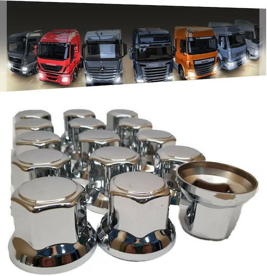 100 Pcs Bolt Nut Caps 32 Mm Chrome Trucks Trailers More