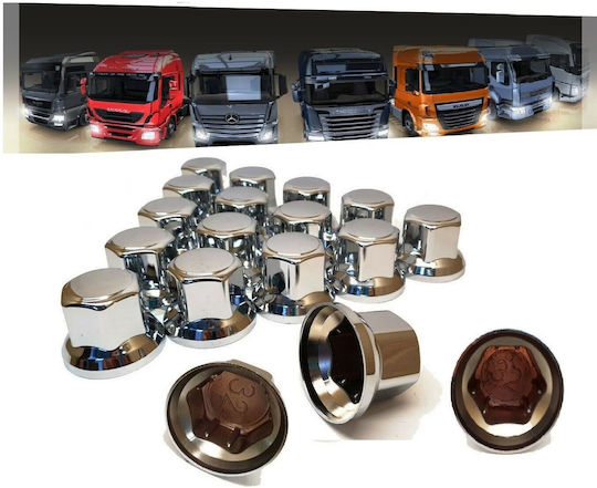 100 Pcs Bolt Nut Caps 32 Mm Chrome Trucks Trailers More
