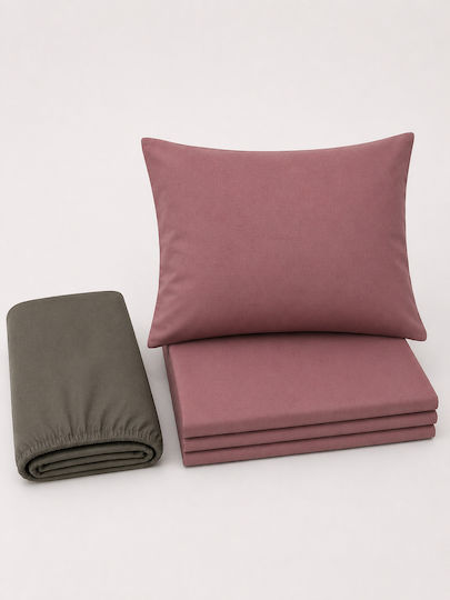 Comfort Σετ King Size 4τμχ 265x220εκ. Ροζ