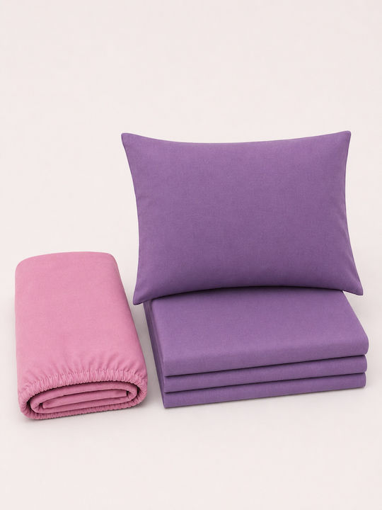 Comfort Σετ Σεντόνι με 1 Μαξιλαροθήκη King Size 265x220εκ. Λιλά (4τμχ)