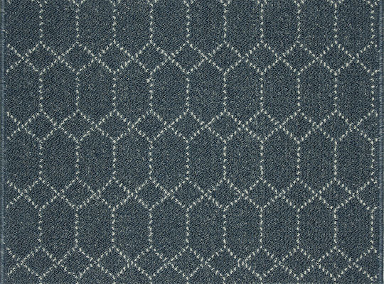 Nikotex Carpets Non-Slip Kitchen Runner Mat Belmont Blue-Ivory 80x150