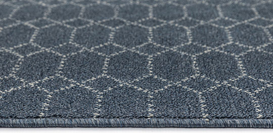 Nikotex Carpets Non-Slip Kitchen Runner Mat Belmont Blue-Ivory 67x200