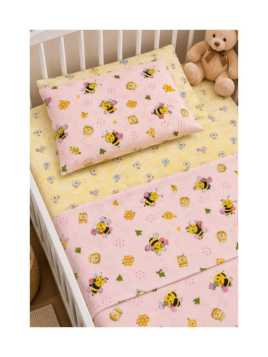 Comfort Single Cotton Sheets Set Pink 270x165cm 3 Pieces