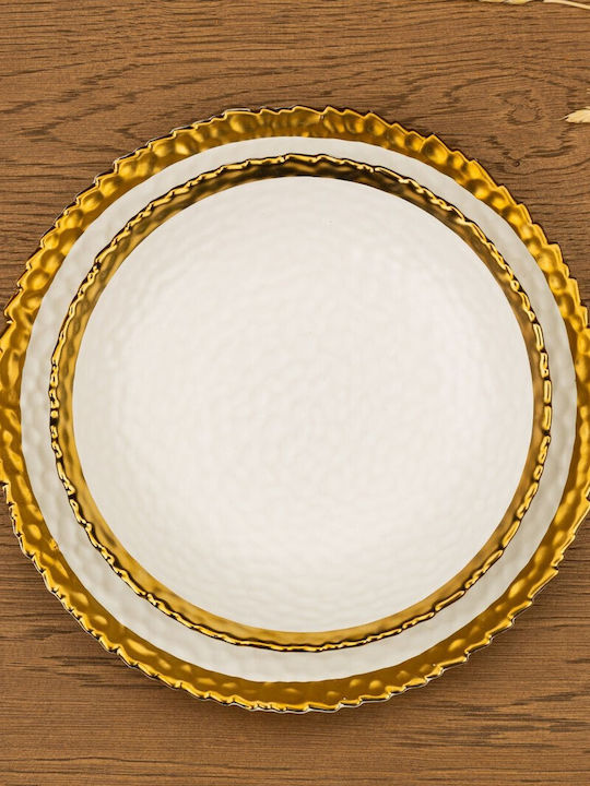 HowHomely Placă Adâncă Ceramică Albă 2 Bucăți