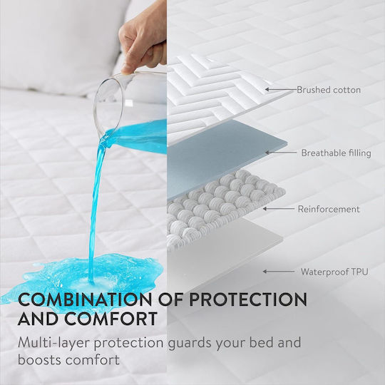 Homelevel Protecție Huse Și Protecții Pentru Saltele Single Waterproof Alb 90x200cm