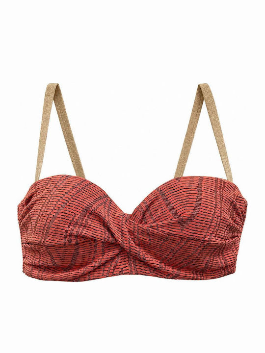 Strapless Bikini Top D Cup με Ενίσχυση Ταμπά
