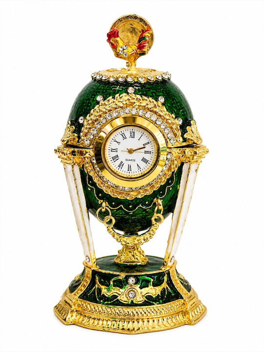 La Belle Maison Tabletop Clock Metal Green D2067