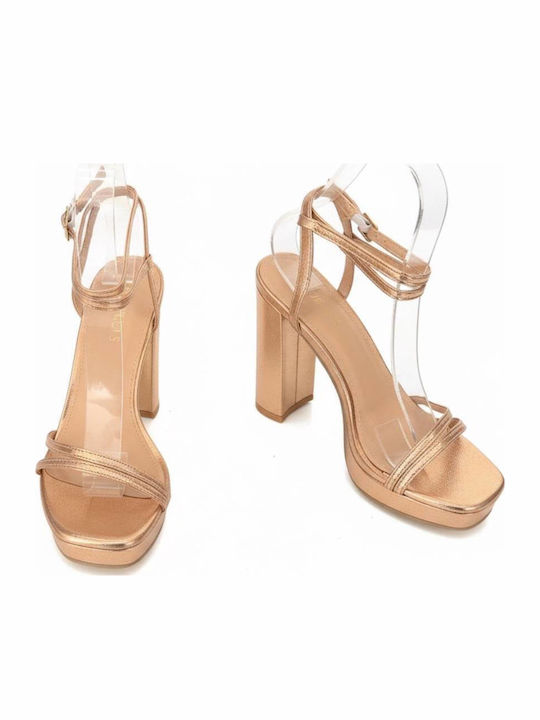 Damen Sandalen Bronzefarbe