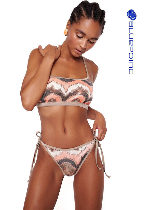 Champagne Cocktail Bikini με έναν Ώμο B Cup & Ενίσχυση Floral