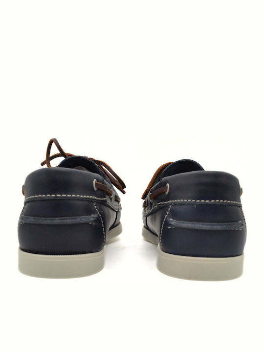 Δερμάτινα Ανδρικά Boat Shoes σε Μπλε Χρώμα