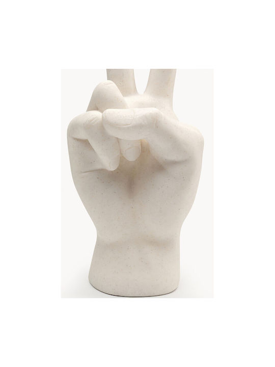 Διακοσμητικό Επιτραπέζιο Peace Hand Μάρμαρο Λευκό 15*12.5*36εκ