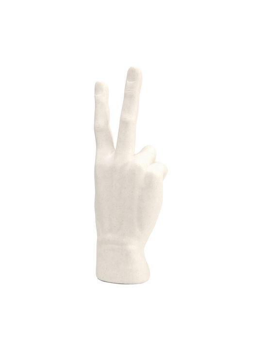 Διακοσμητικό Επιτραπέζιο Peace Hand Μάρμαρο Λευκό 15*12.5*36εκ
