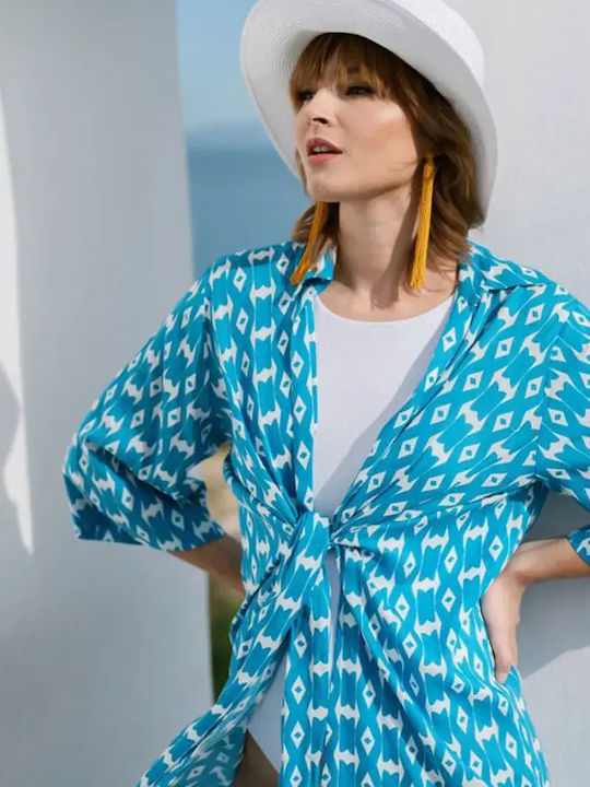 Achilleas Accessories Γυναικείο Τοπ Παραλίας Μπλε