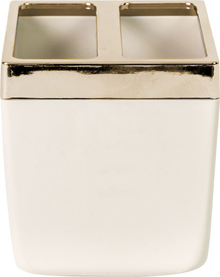 SteweHome Bathroom Accessory Set Plastic Beige 5 Pieces