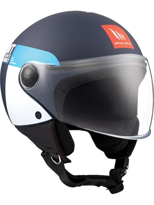 MT Street S Inboard Inboard C7 Black Blue White Matt Motorcycle Helmet Jet ECE 22.06 950gr