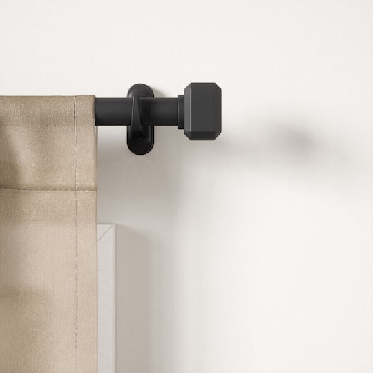 Umbra Extendable Metallic Curtain Pole Matte Black Geo Pinpoint Φ2.5 107-305 cm