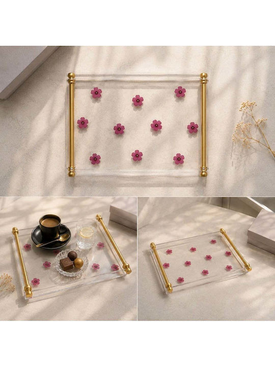 Stewehome Metallic Serving Tray Set 3 Pieces White 20x26 Cm