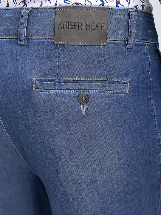 Men's Elastic Jeans Pants With Relaxed Straight Fit Light Blue