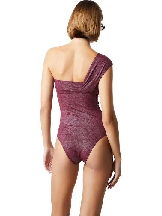 One Piece Swimsuit with Removable Padding Burgundy