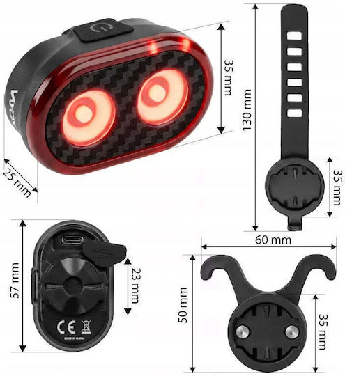 Vayox BX16159 Rechargeable Rear Bicycle Light