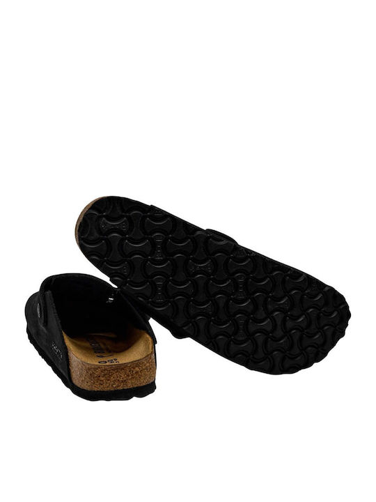 Boston Leather Winter Men's Slippers Black Narrow Fit