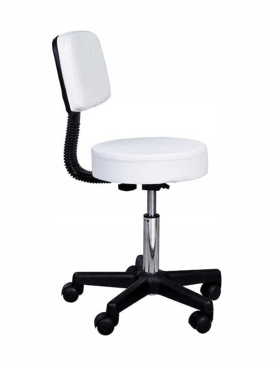 Ergonomischer Büro- und Schreibtischhocker mit Rückenlehne Weiß 35x35x45cm