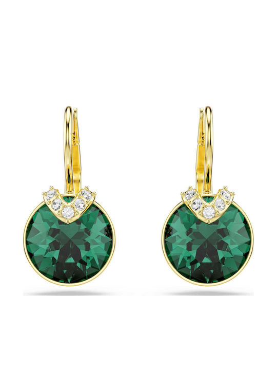 Swarovski Σκουλαρίκια Επιχρυσωμένα με Πέτρες Πράσινα Swarovski Σκουλαρίκια Επιχρυσωμένα με Πέτρες Πράσινα