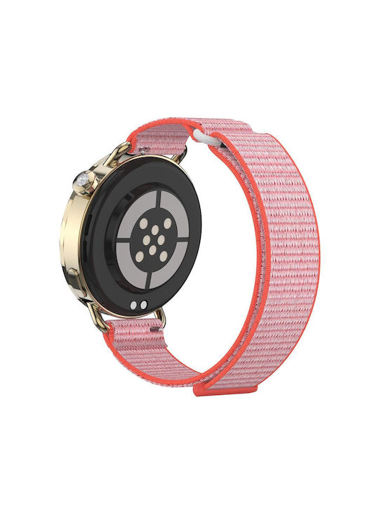 Xiaomi Watch S4 41mm Strap Quick Release Two Section Braided Nylon Loop Magic Tape Pink
