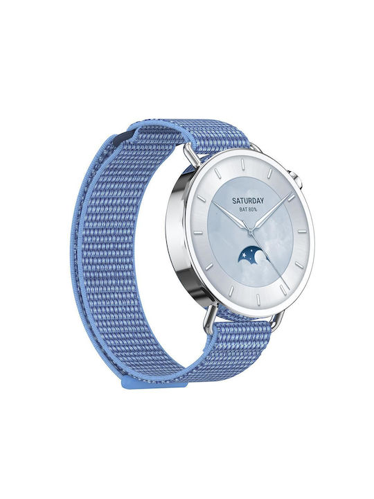 Λουράκι Xiaomi Watch S4 41mm Quick Release Two Section Braided Nylon Loop Magic Tape Blue