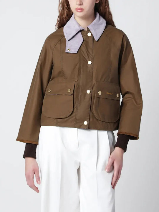 Beadnell Wax Crop Women's Jacket for Winter Brown