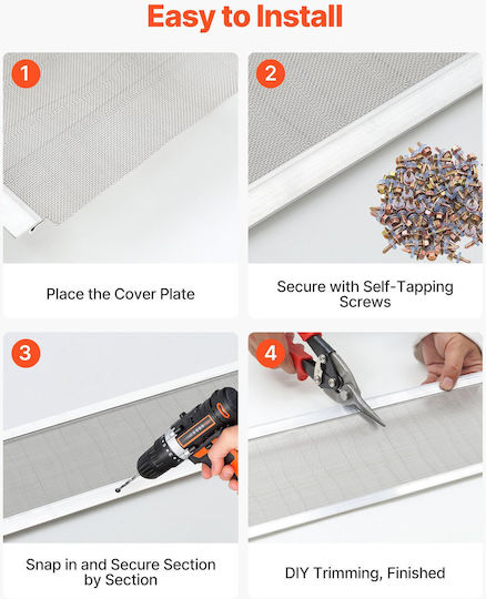 Vevor Gutter Gutter Aluminum Gutter Cover 152.4 Mm Stainless Steel Heavy Duty Micro Mesh Length 14.63 M Thickness 1.02 Mm Protective Sheet Pine Needle Debris Easy Diy Includes Screws 12 Pcs
