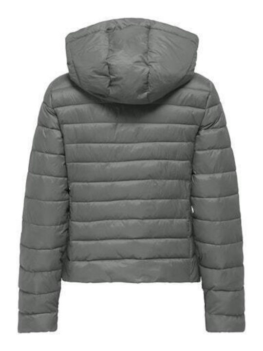 Jachetă Puffer Dama Lungă pentru Iarnă Gri
