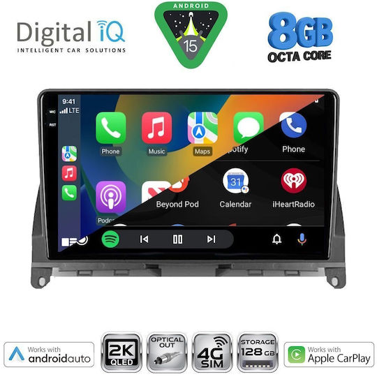 Digital IQ Ηχοσύστημα Αυτοκινήτου για Mercedes-Benz C Class 2007-2011 (Bluetooth/USB/WiFi/GPS/Apple-Carplay/Android-Auto) με Οθόνη Αφής 9"
