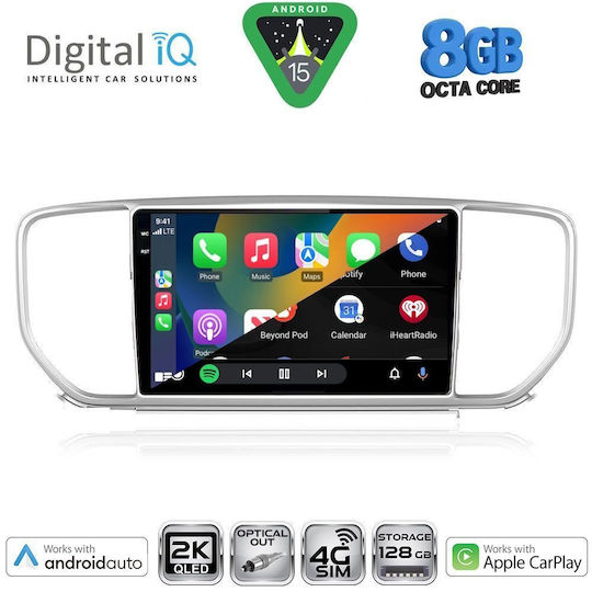 Digital IQ Car Audio System for Kia Sportage 2018-2021 Bluetooth USB WiFi GPS Apple CarPlay Android Auto with 9" Touch Screen