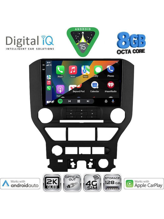 Digital IQ Car Audio System for Ford Mustang 2015-2020 (Bluetooth/USB/WiFi/GPS/Apple CarPlay/Android Auto) with 9" Touch Screen